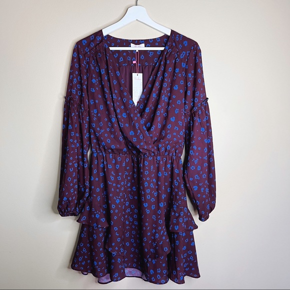 Parker Surplice Cobalt Purple Dress - Picture 2 of 12
